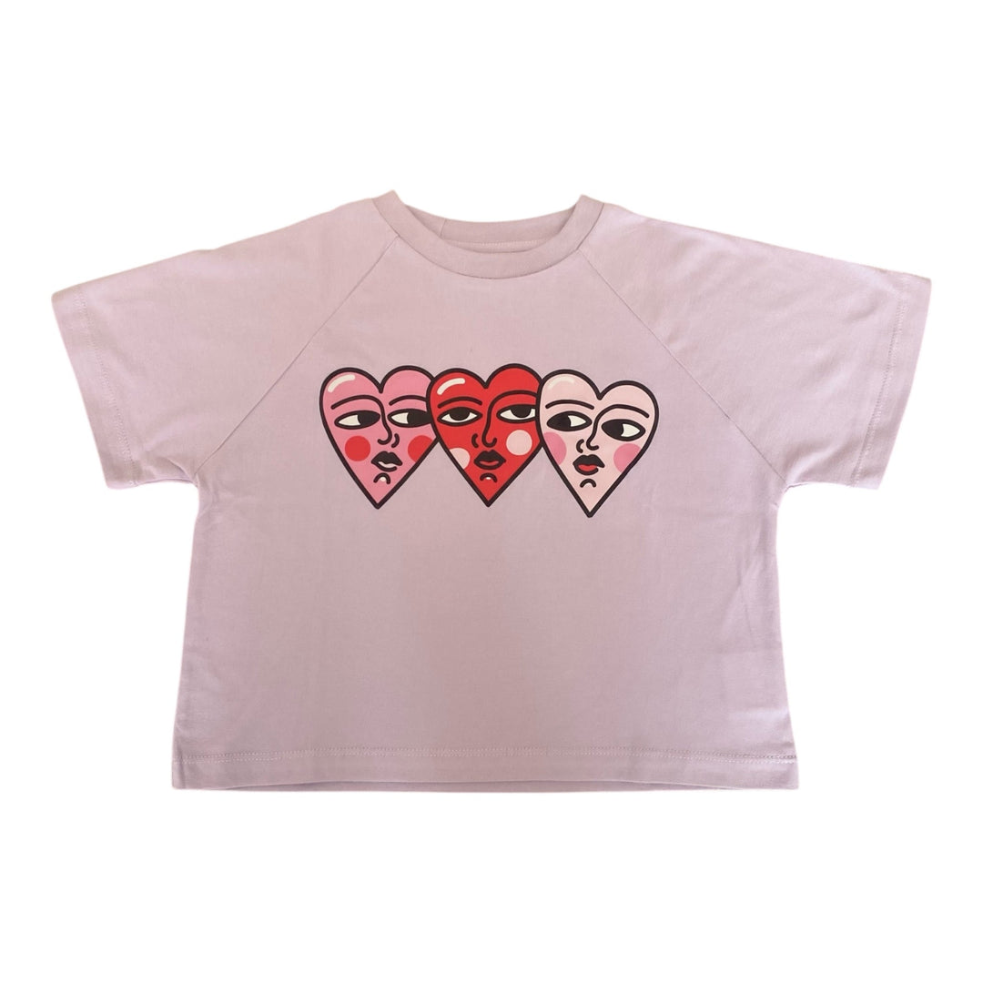 three hearts tee - pale pink